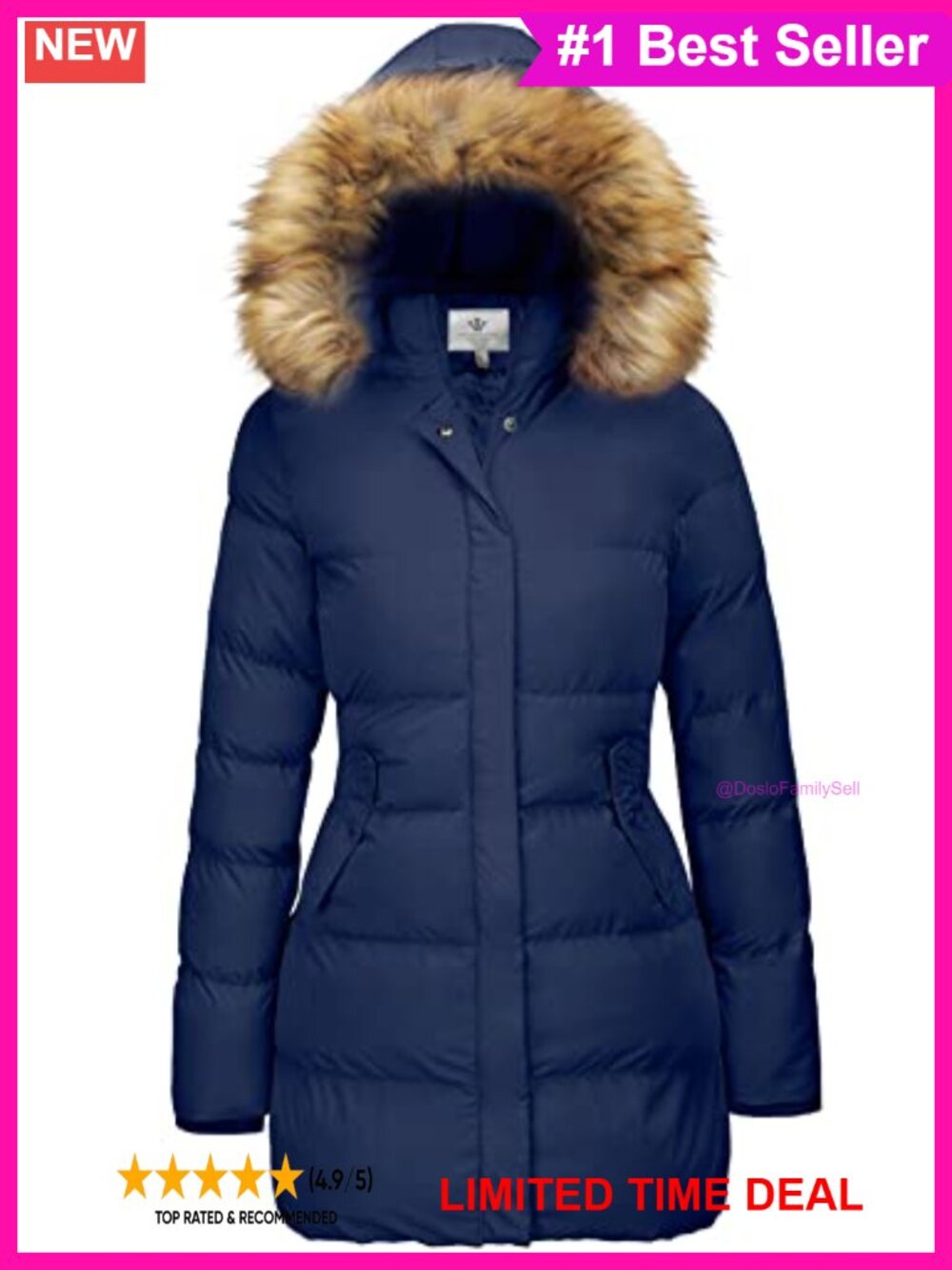 WenVen Women's Thickened Long Puffer Coat Warm Winter Parka Jacket